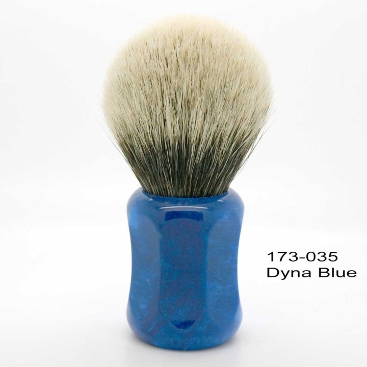 Brocha Tejón Punta Plata Dos Bandas 26mm/52mm Ivory Azul Shavemac