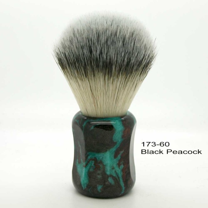 Shavemac Synthetic Shaving Brush 24mm/54mm Handle 173 Black Peacock
