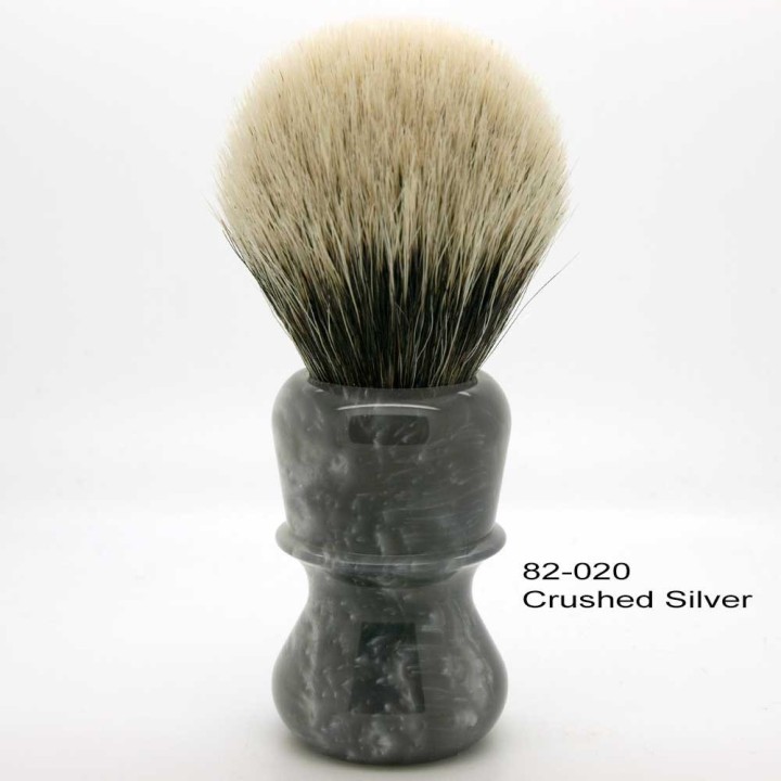 Brocha Tejón 2 Silvertip Dos Bandas 24mm/54mm Crushed Silver Shavemac