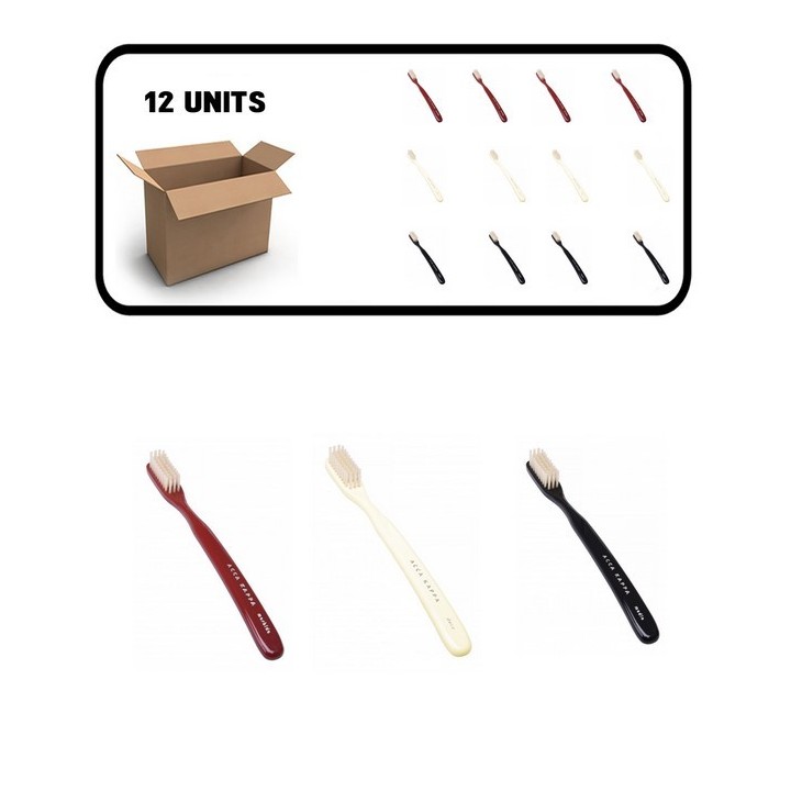 Acca Kappa 12 Natural Bristle Toothbrushes Vintage Collection