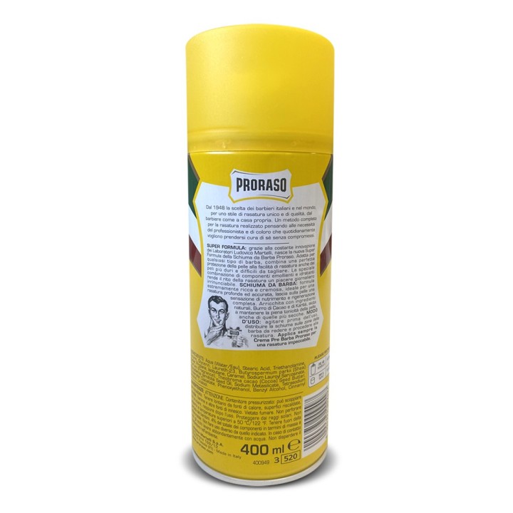Proraso Shaving Foam Cocoa Butter and Shea 400ml