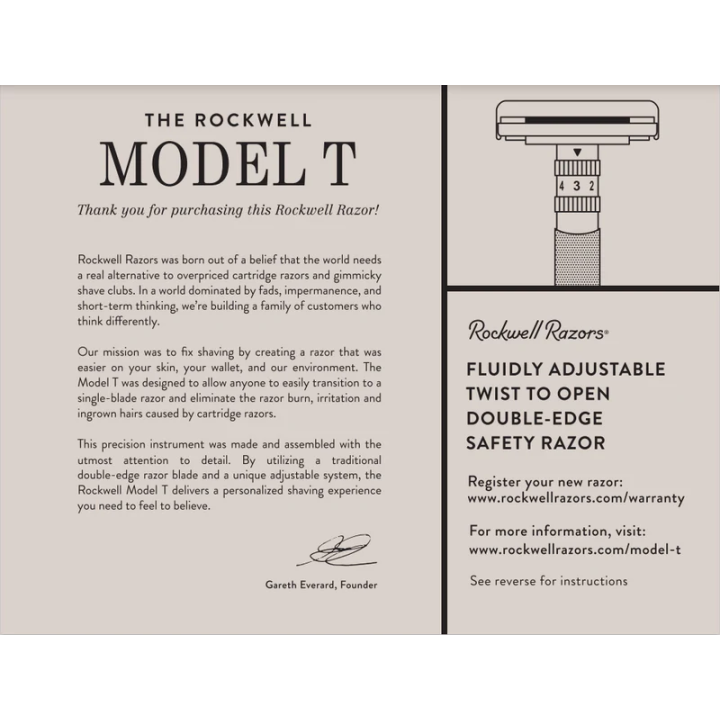 Rockwell Model T2 White Chrome Razor