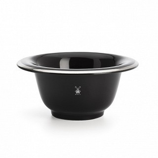 Bol de Afeitar de Porcelana Mühle Negro & Cromo