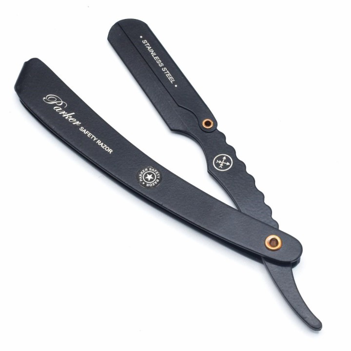 Navaja Barbero Acero Inoxidable Parker SRXBLK Negra