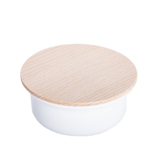 Bol de Porcelana y Madera de Haya con Tapa y Jabón Plisson