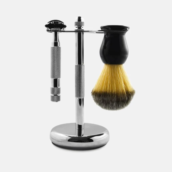 Rockwell Razors White Chrome Brush & Razor Stand