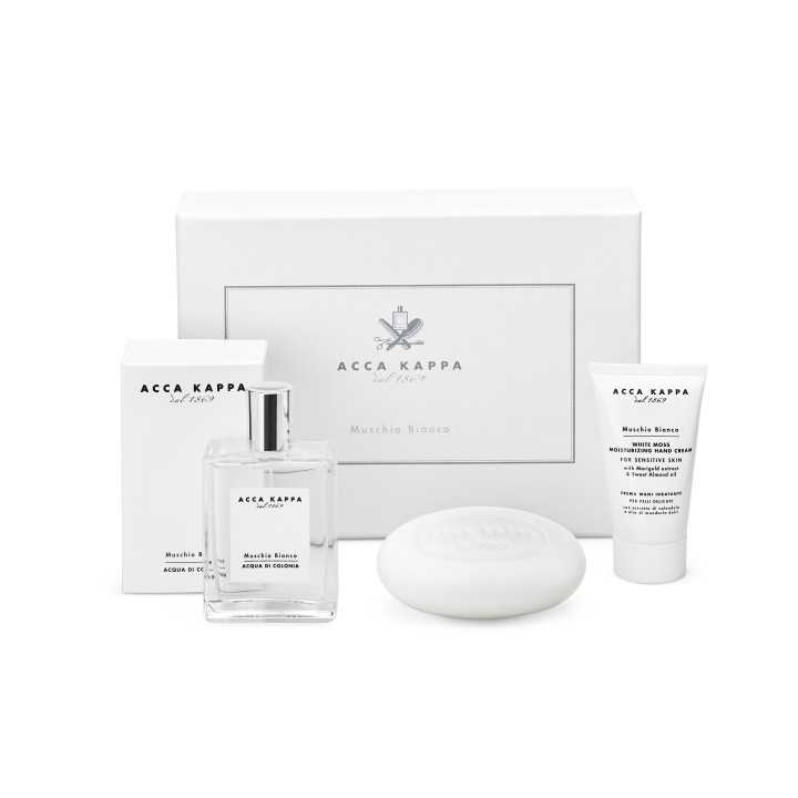 Acca Kappa White Moss Gift Set with Hand Cream 75ml Soap 150gr and Eau de Cologn
