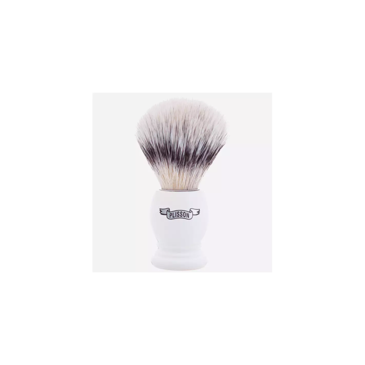 Brocha Afeitar Plisson "High Mountain White" Fibra Negra Blanca