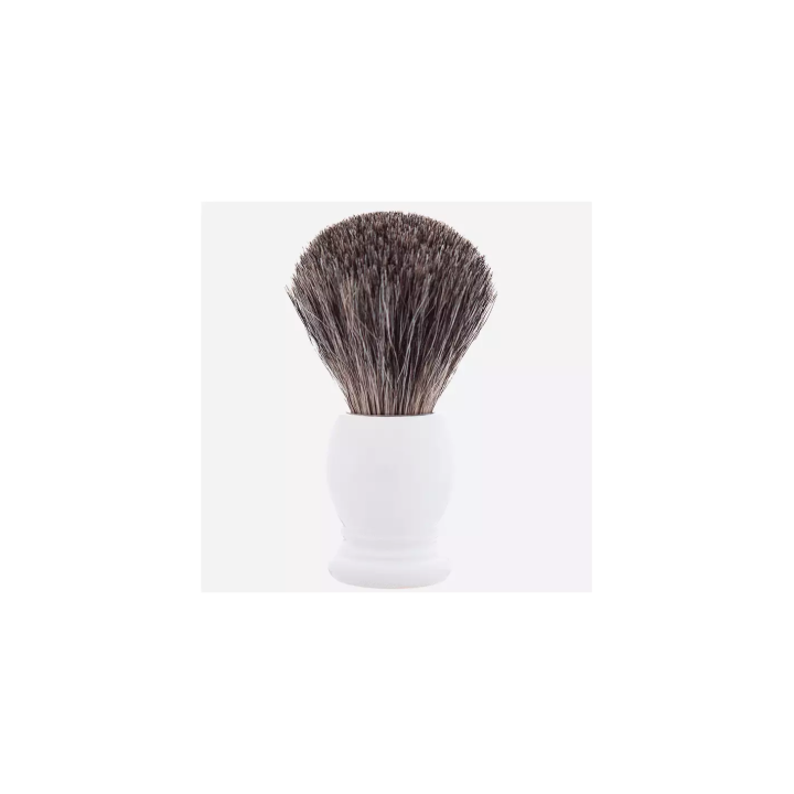 Brocha Afeitar Plisson ''High Mountain White'' Tejón Gris Ruso Negra Blanca Size