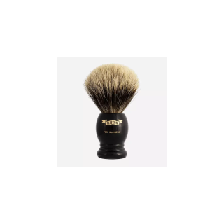 European Gray Badger Shaving Brush Plisson Black Size 12