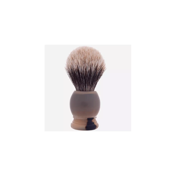 Brocha de Afeitar Tejón Gris Europeo Auténtico Cuerno Rubio Plisson
