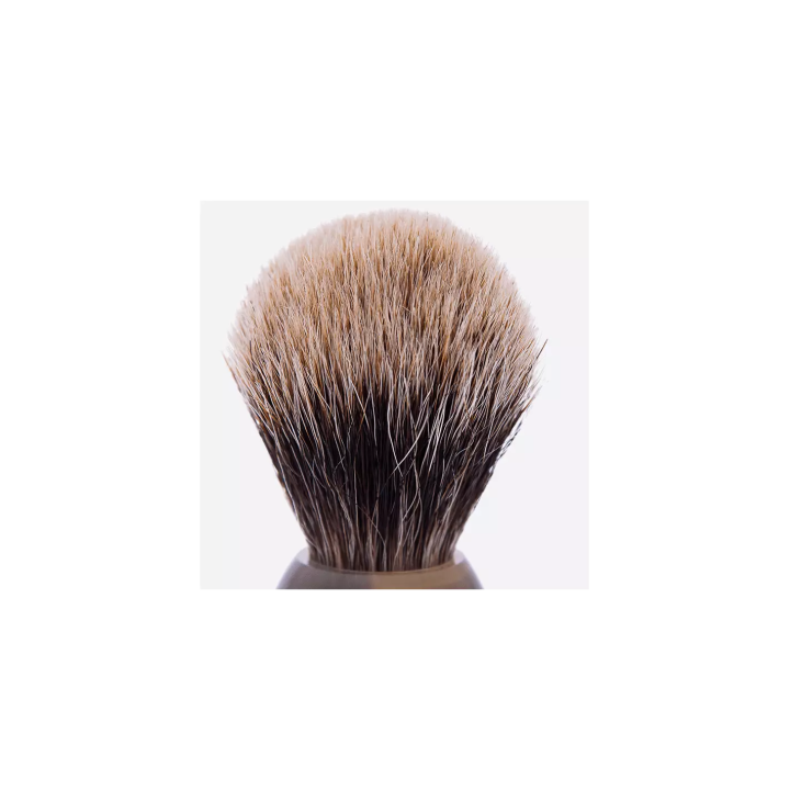 Brocha de Afeitar Tejón Gris Europeo Auténtico Cuerno Rubio Plisson