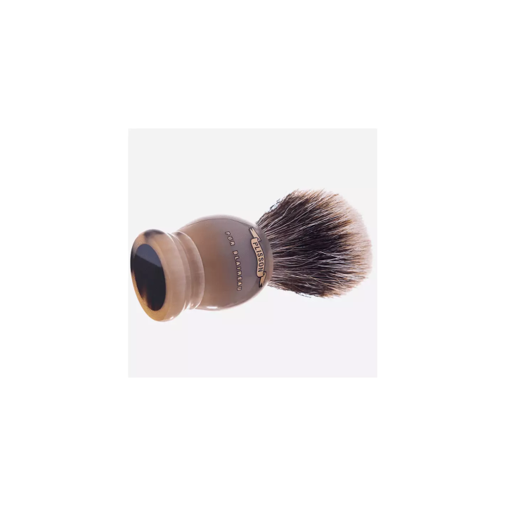 Brocha de Afeitar Tejón Gris Europeo Auténtico Cuerno Rubio Plisson