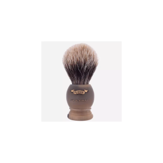 Brocha de Afeitar Tejón Gris Europeo Auténtico Cuerno Rubio Plisson