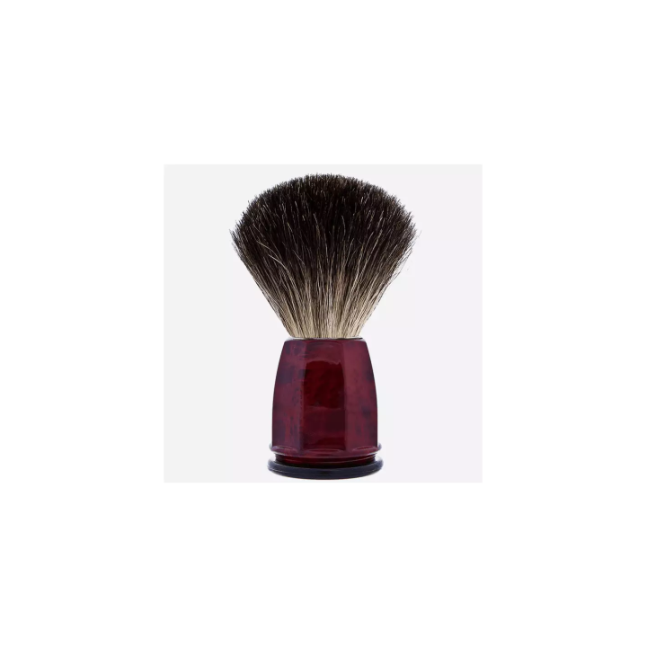 Brocha de Afeitar Tejón Gris Plisson Burdeos 8mm