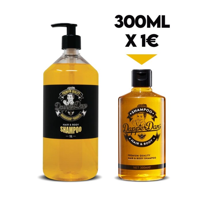 Promoción 1 Champú Cabello & Cuerpo 1L + 1 Champú 300ml Dapper Dan