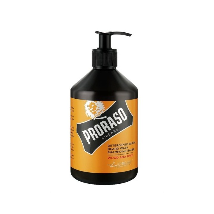 Champu para barba madera y especias proraso 500 ml