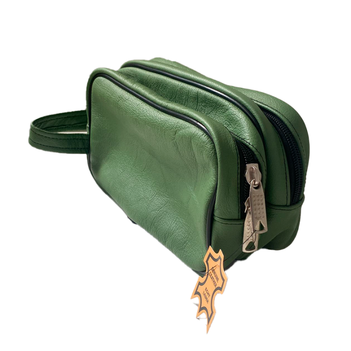 Neceser de Viaje Cuero Verde Epsilon