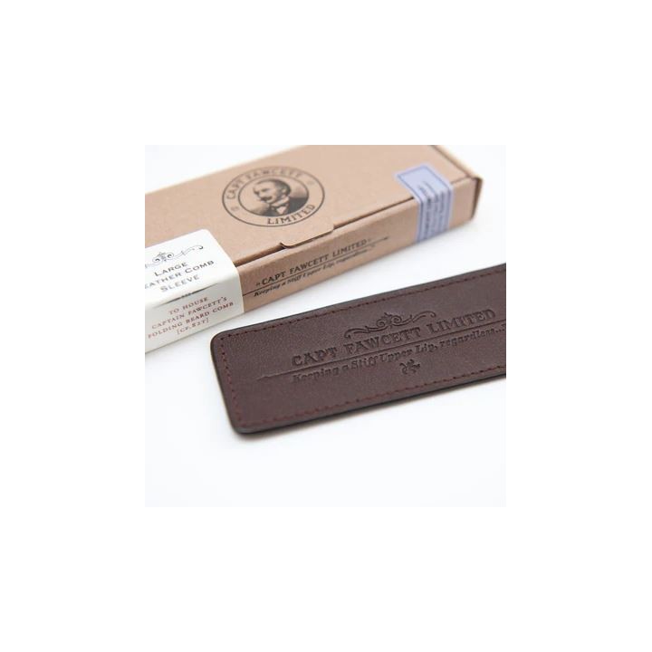 Funda de cuero para peine de barba de bolsillo plegable Captain Fawcett