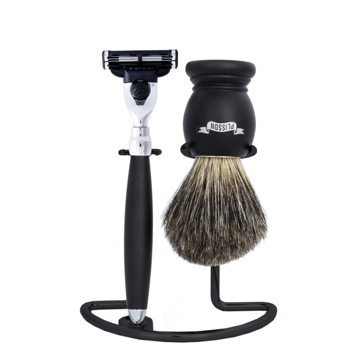 Set 3p. Haya Negro Mate B/R, Soporte de acero negro