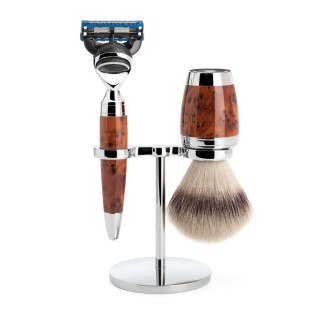 Set Afeitado Mühle Brocha Afeitar Fibra Sintética, Maquinilla Gillette® Fusion®, Soporte & Bol Serie Stylo