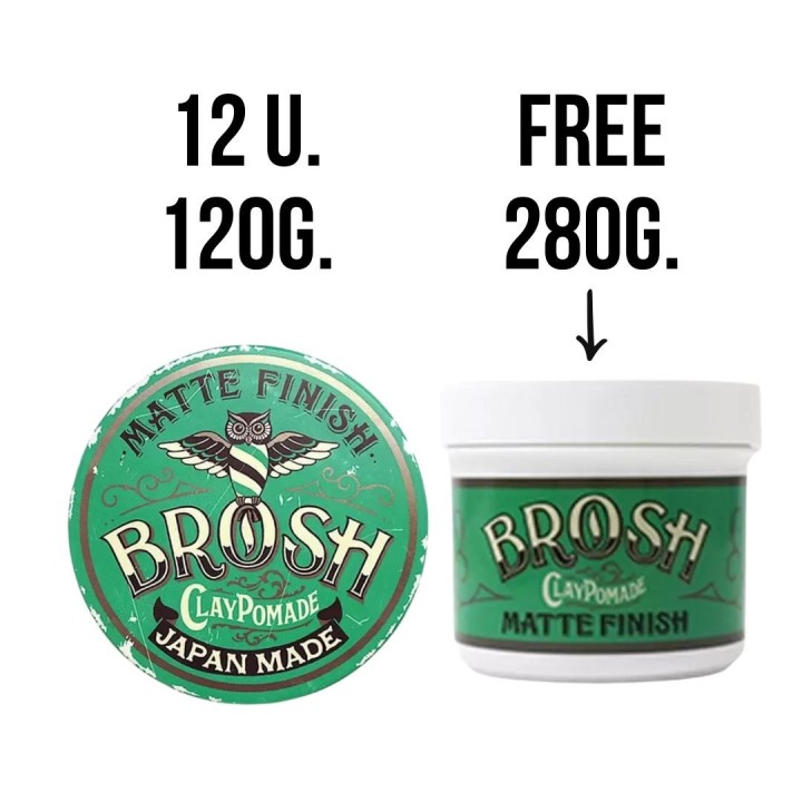 12 Pomadas Mate Brosh 115gr + Pomada Mate Brosh 280gr