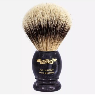 Plisson ''High Mountain White'' Shaving Brush Black Badger Size 12