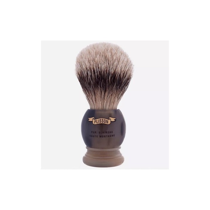 Plisson ''High Mountain White'' Shaving Brush White Badger Size 16