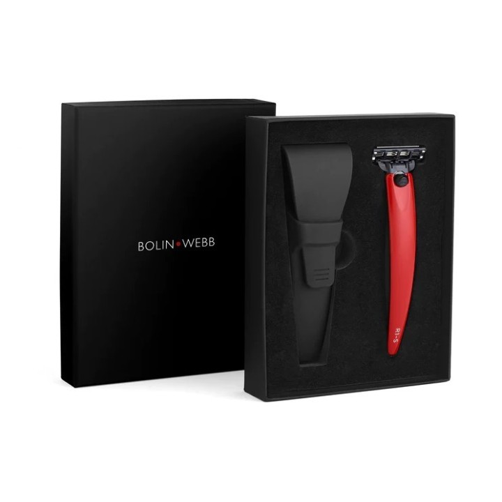 Set de Maquinilla de Afeitar R1-S Monza Roja y Funda Silicona Bolin Webb
