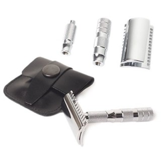 Maquinilla Afeitar Merkur Viaje Estuche /Cuero Peine Abierto