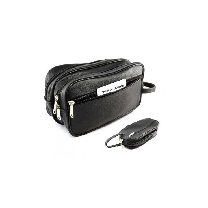 Neceser de Viaje Cuero Negro S Epsilon