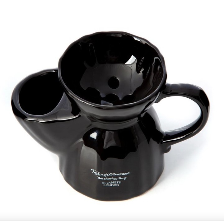 Taylor of Old Bond Street Black Victorian Ceramic Shaving Scuttle