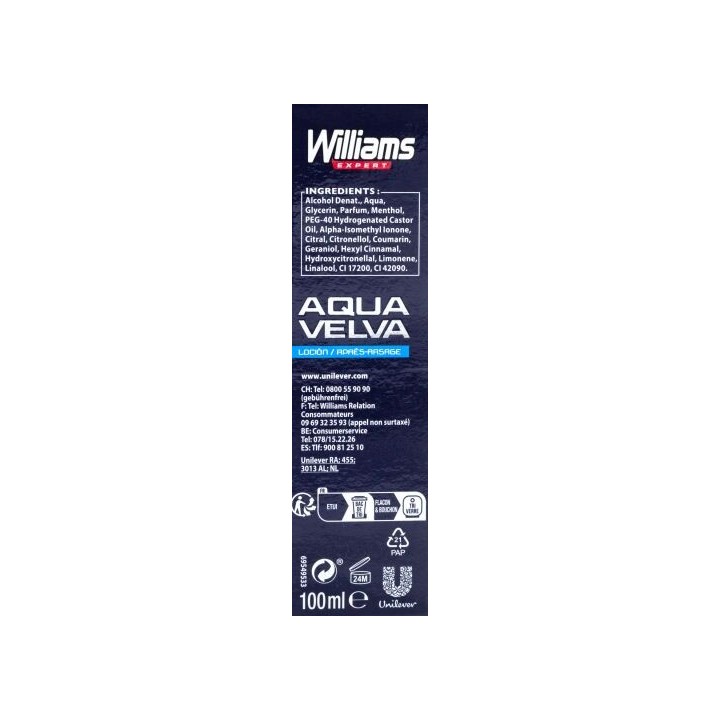 After Shave Loción Aqua Velva Williams 100ml