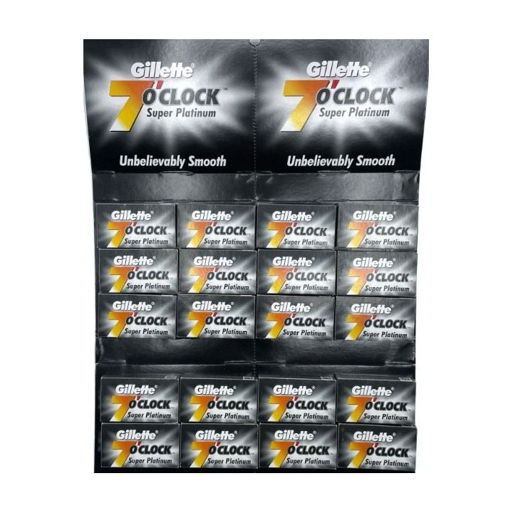 100 Cuchillas Gillette 7 o'clock Super Platinum Black