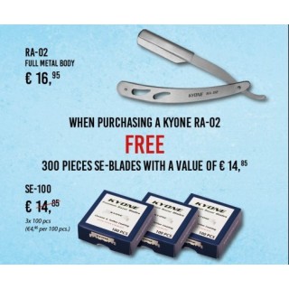 Kyone Straight Razor RA-02 + 300 Half Blades FREE