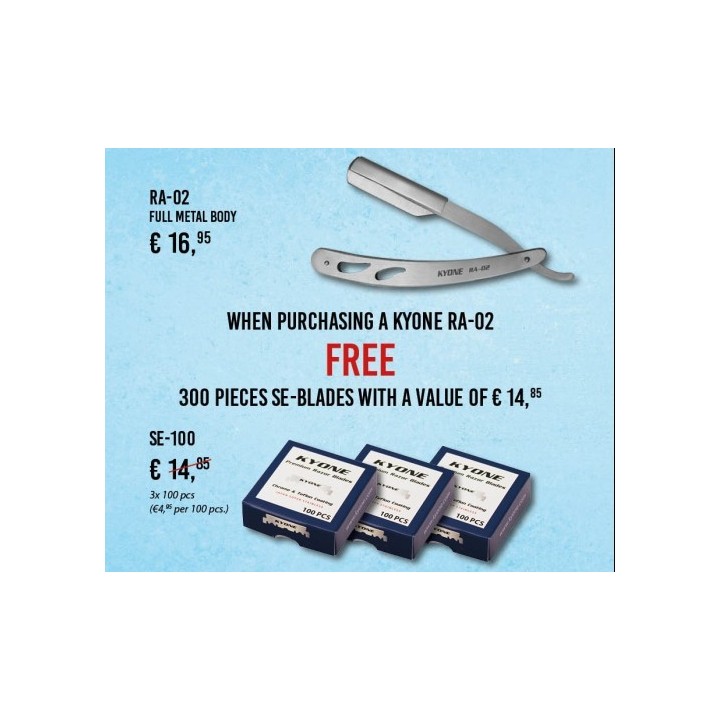Navaja de afeitar RA-02 Kyone + 300 hojas SE GRATIS