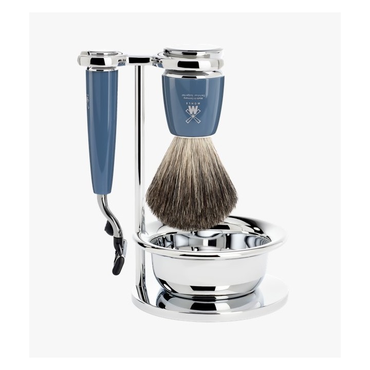 Set Afeitado Mühle Brocha Afeitar Tejón Gris, Maquinilla afe