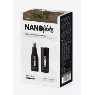 Pack Fibras Capilares Keratina Color Marrón + Spray Fijador para Fibras
