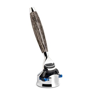 Maquinilla de afeitar MÜHLE de 5 hojas, Gillette® Fusion™, Handle Ancient Oak and Silver