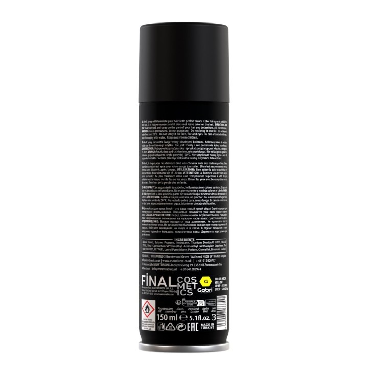 Spray para Cabello Color Amarillo Gabri Professional 150ml