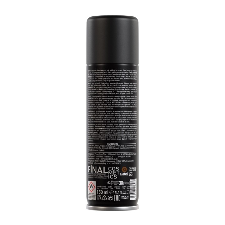 Gabri Professional Dark Brown Pro Temporary Color Hair Spray 150ml