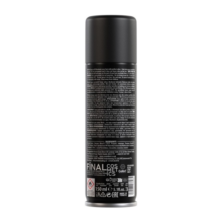 Gabri Professional Black Pro Temporary Color Hair Spray 150ml