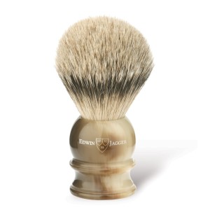 Brocha de Afeitar Tejón Punta Plata Cuerno Edwin Jagger