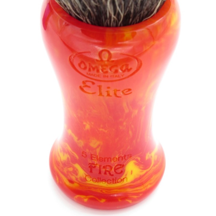 Brocha Afeitar Fibra Sintética Elite Fuego Omega