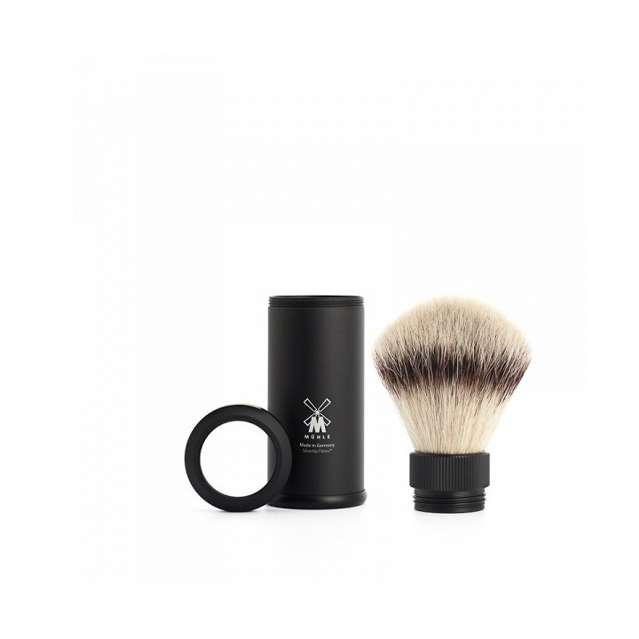 Brocha de Viaje Mühle Fibra "Punta Plata" Negra