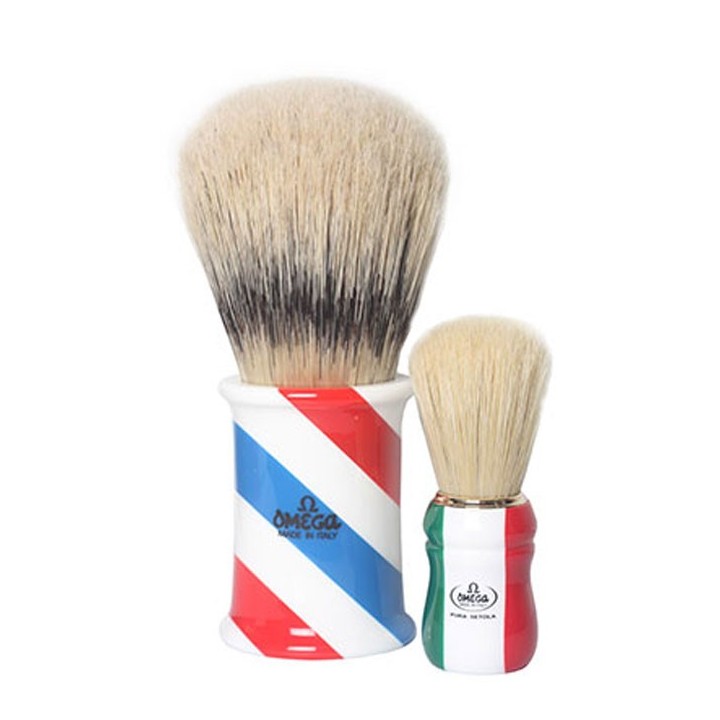 Brocha de Afeitar "Barber Pole" Omega Exposición Vitrina