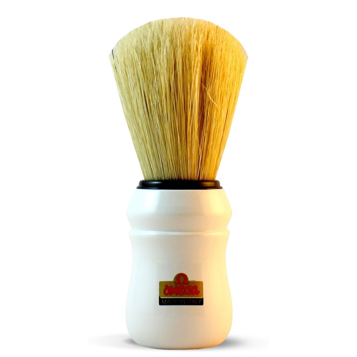 Brocha Afeitar Barbera Omega Cerda Nº 49 Mango Blanco