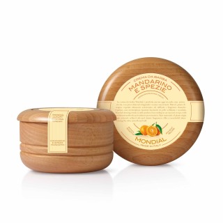 Crema Afeitar Mandarina & Especias Bol Madera Mondial 140ml