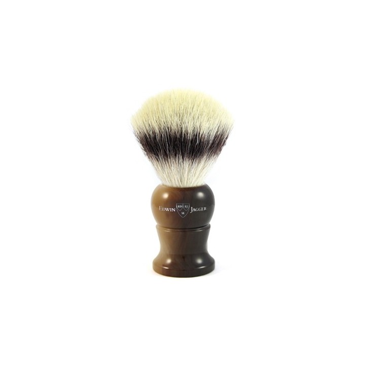 Edwin Jagger Shaving Brush Synthetic Silver Tip Light Horn XL