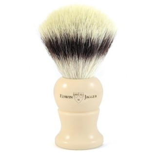 Edwin Jagger Shaving Brush Synthetic Silver Tip Ivory XL
